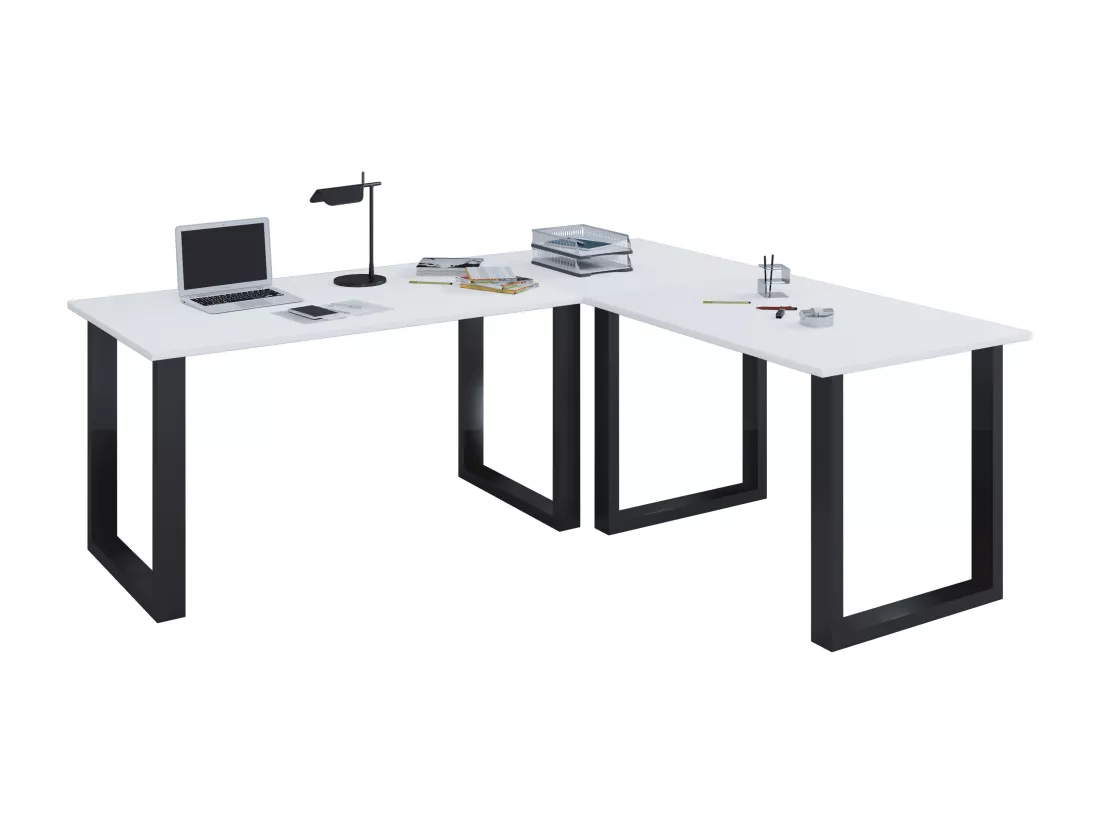 Bureau d'angle Lona 50 cm U Alu Noir