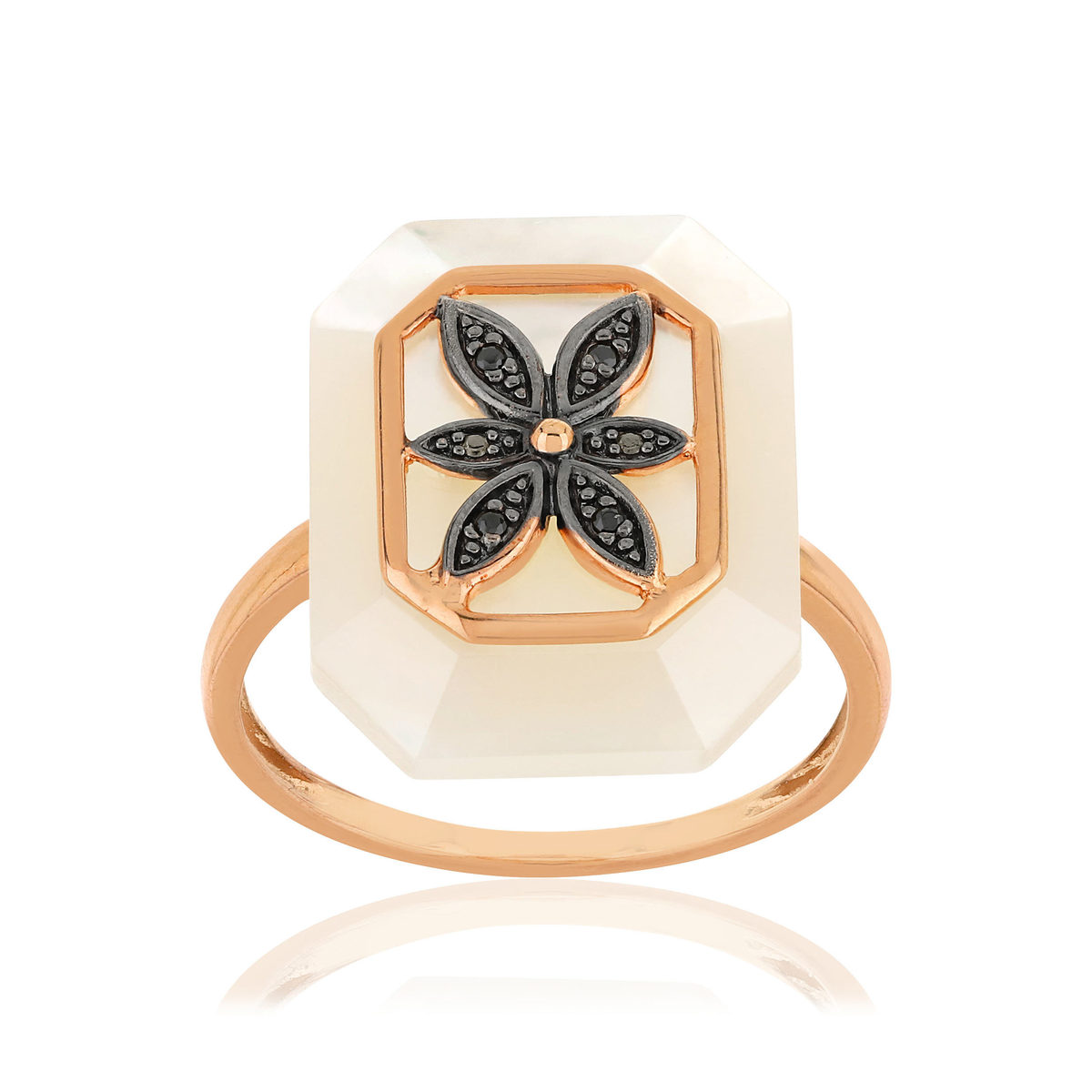 Bague MATY Or 375 rose Diamants Nacre