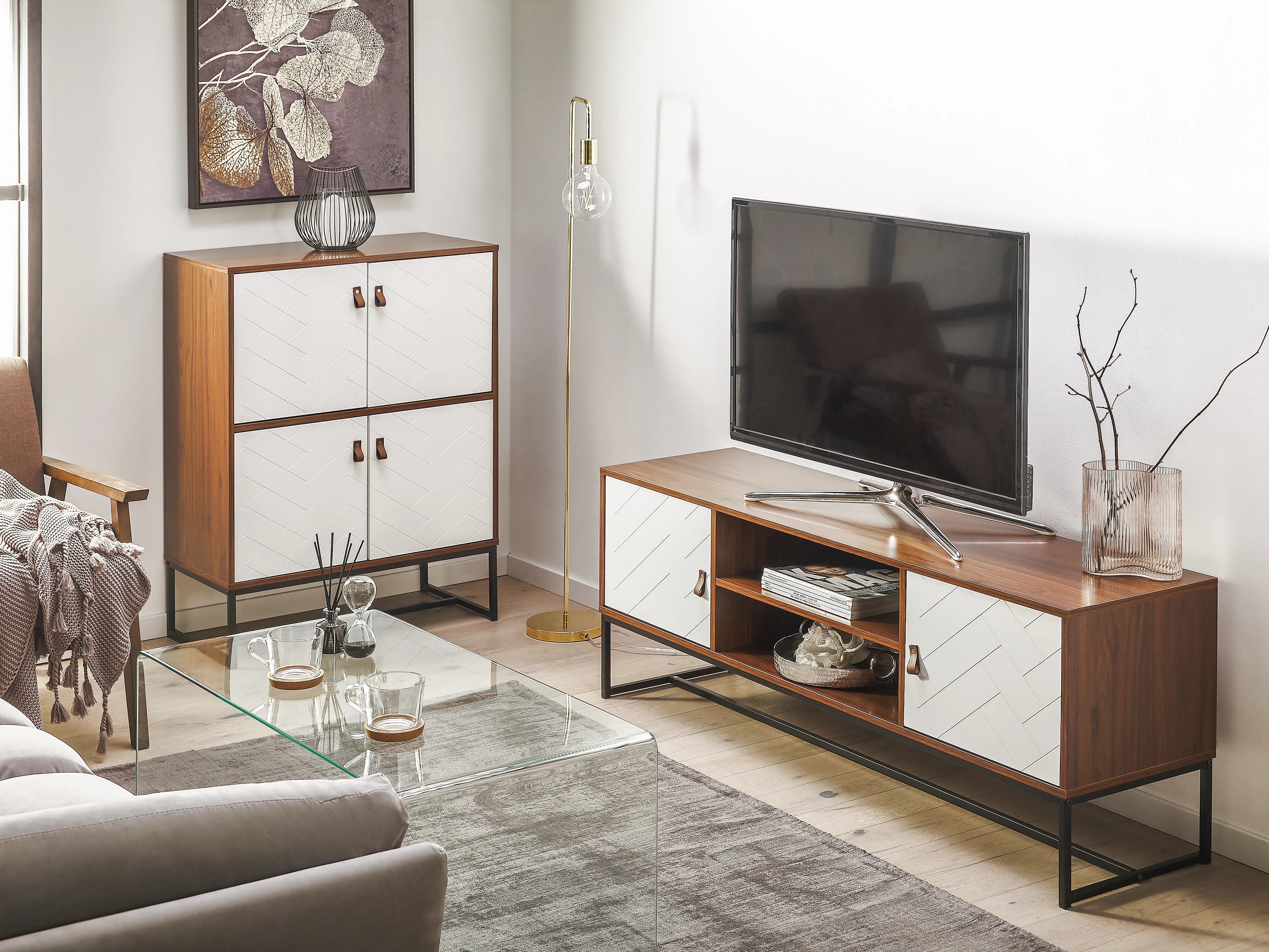 Kast NUEVA Donkerbruin/wit