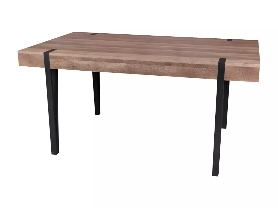 Table LOVY – Coloris bois avec pieds en Métal Noir