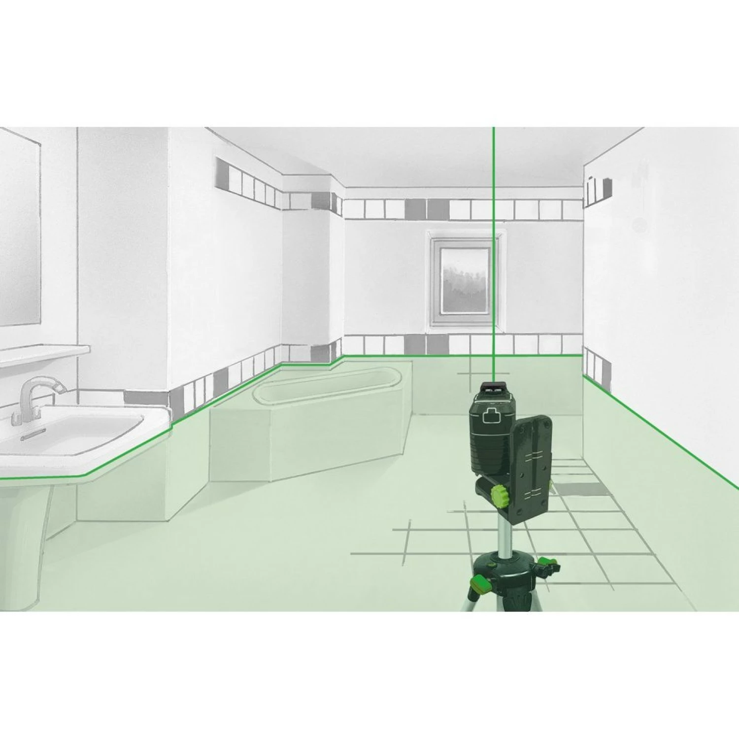 Laserliner PocketPlane-Laser G360 Kruislijnlaser set incl. statief en koffer - Groen - 55m