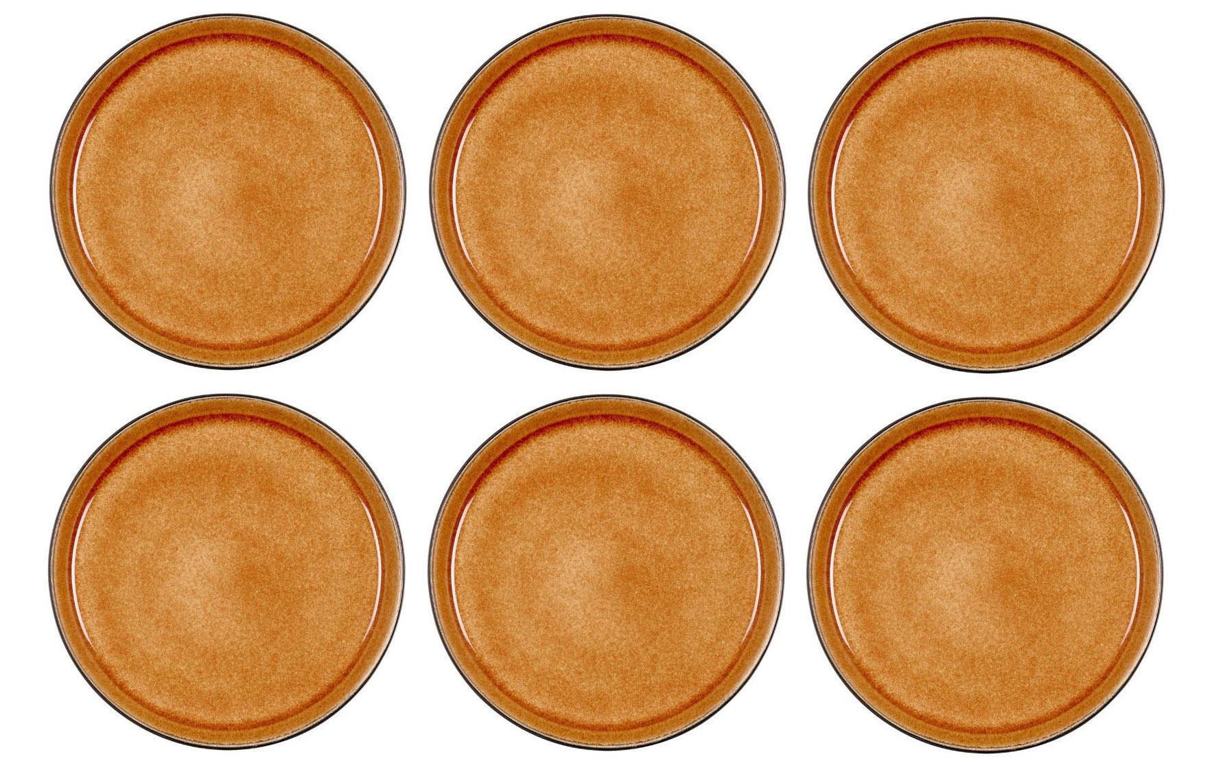 Frühstücks- & Dessertteller Ø 21 cm, 6 Stück, Schwarz/AmberDessertteller-Set