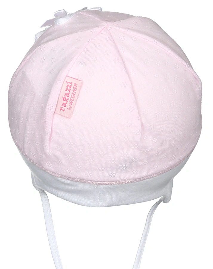 Baby-Bindemütze SWEET mit Schleifchen in rosa