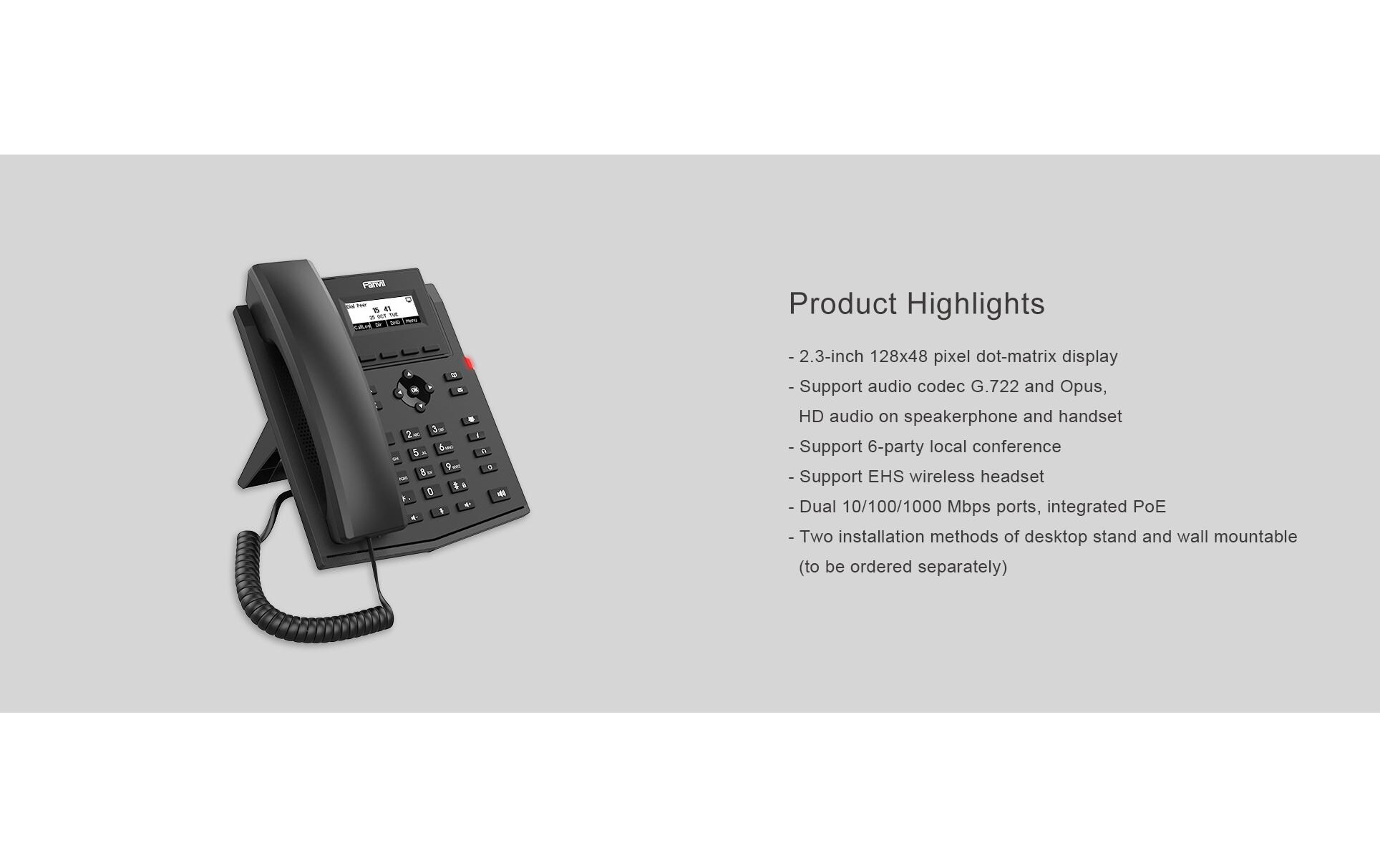 Tischtelefon X301G SchwarzX301G IP-Telefon der Einstiegsklasse