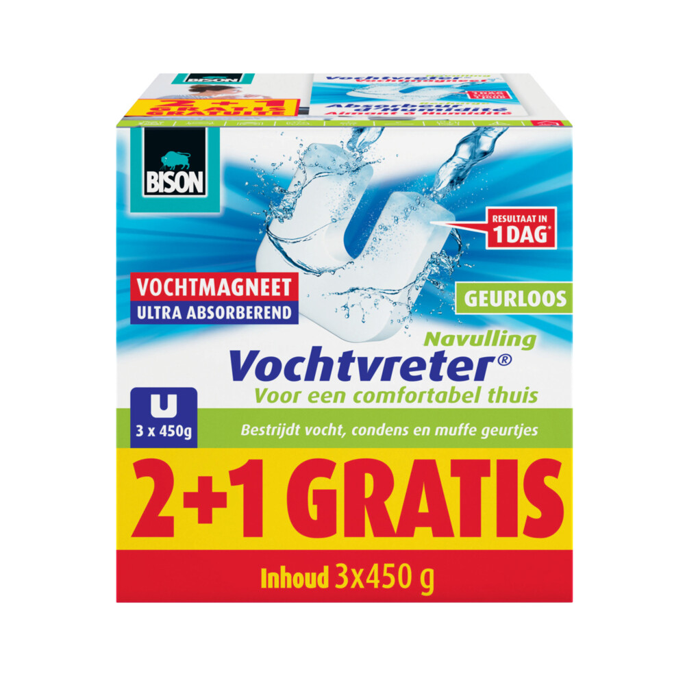 Bison Vochtvreter Vochtmagneet Neutraal3 x 450 gr
