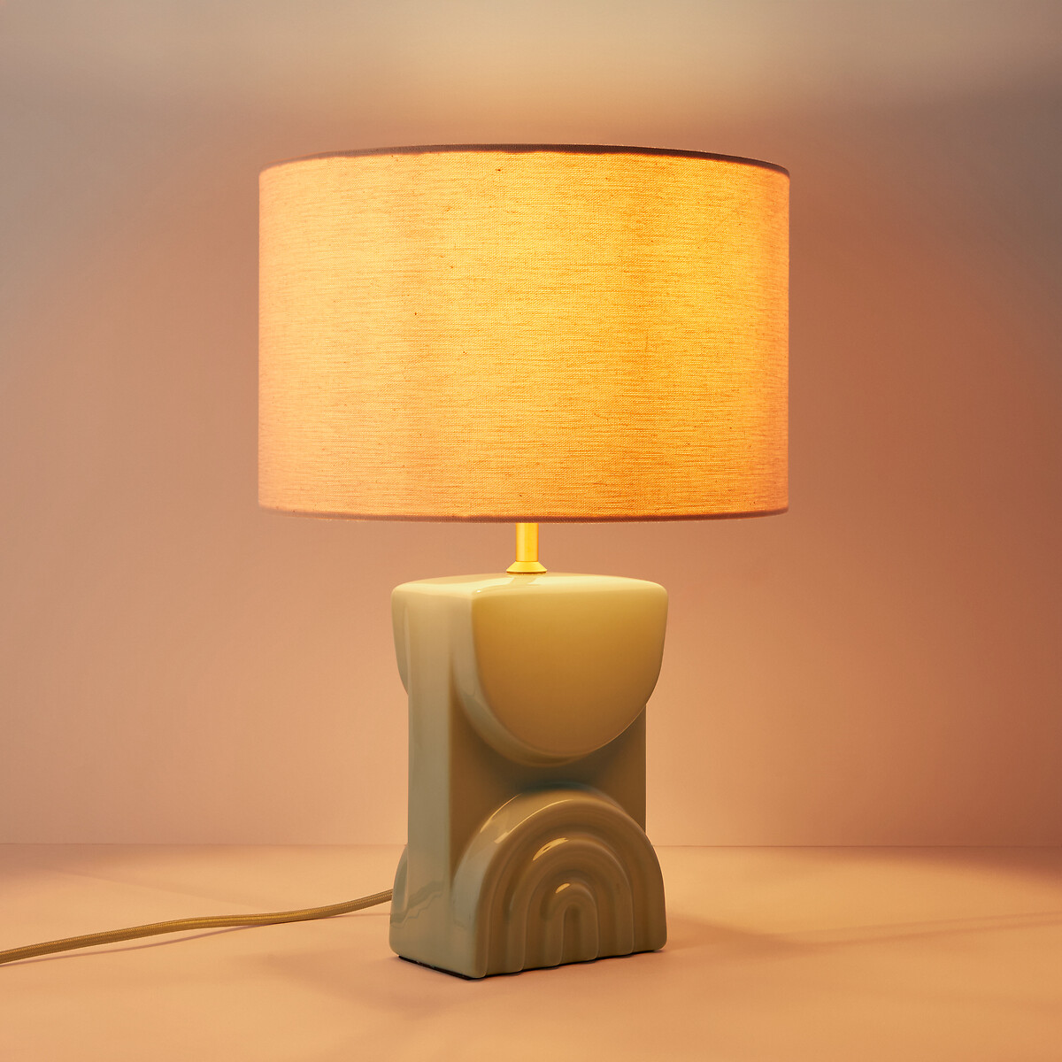 LA REDOUTE INTERIEURS<br>Luminária em cerâmica e linho, Topia