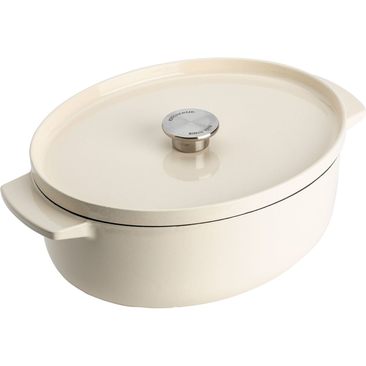 Støpejernsgryte oval 30 cm/5,6 liter, almond cream
