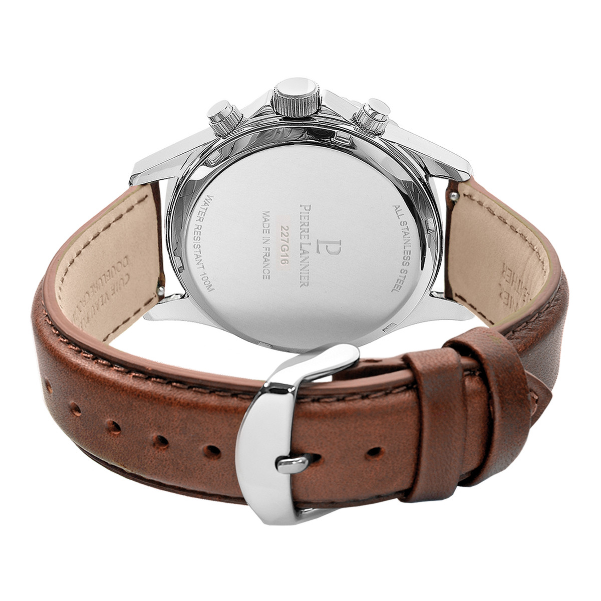 Montre PIERRE LANNIER cronos homme bracelet cuir brun