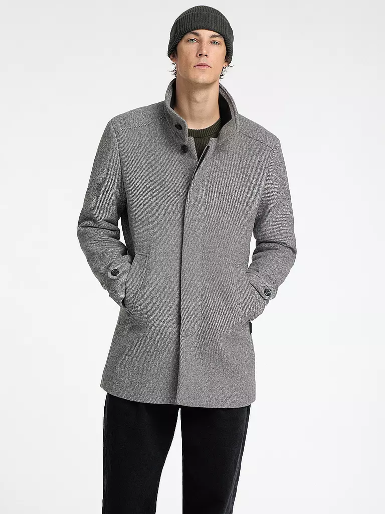 SELECTED Wollmantel SLHNEW hellgrau