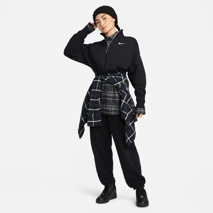 Nike Sweat NSW Phoenix Fleece - Noir/Blanc Cassé Femme