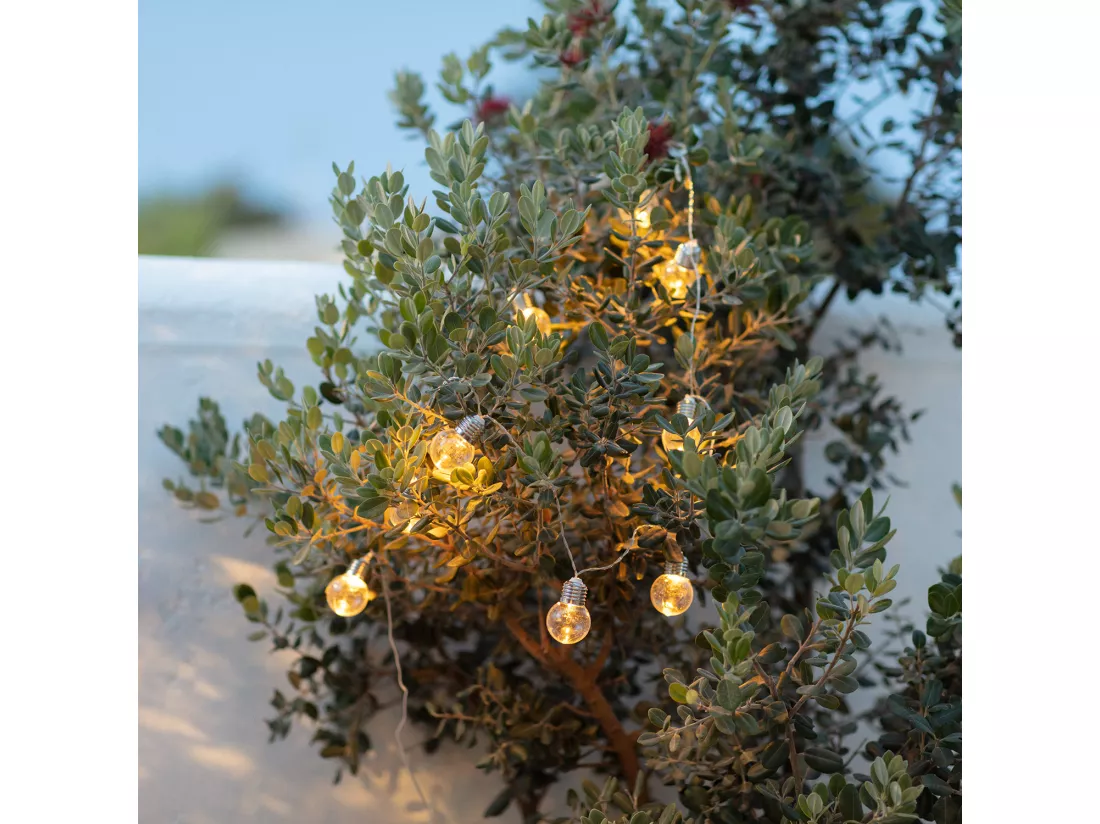 Guirlande d’Ampoules LED Solaire Galilei 2m 3000K Blanc chaud