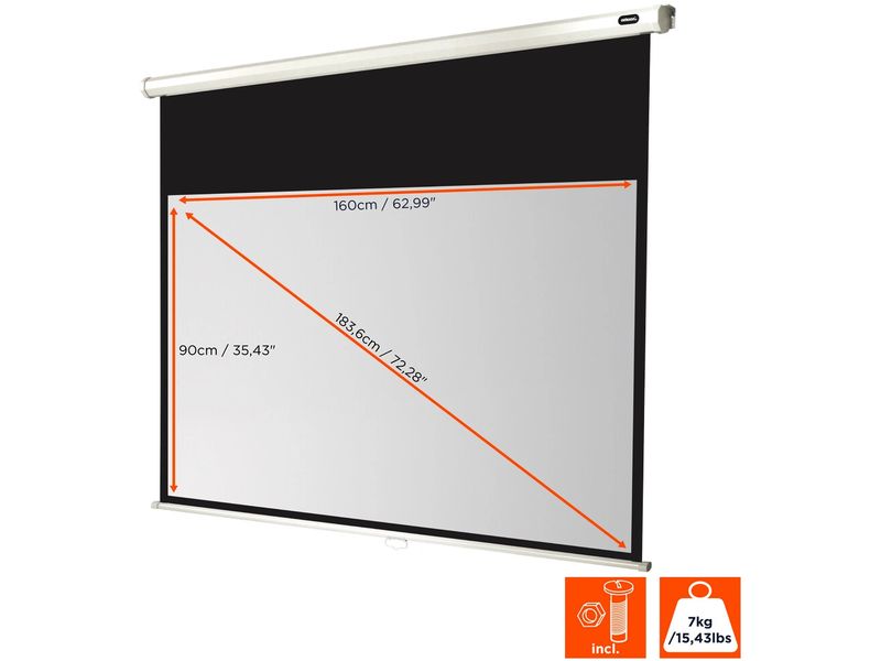 Celexon Rollo-Leinwand Eco 160x90cm 16:9 Leinwand Rollo Economy 160 x 90 cm