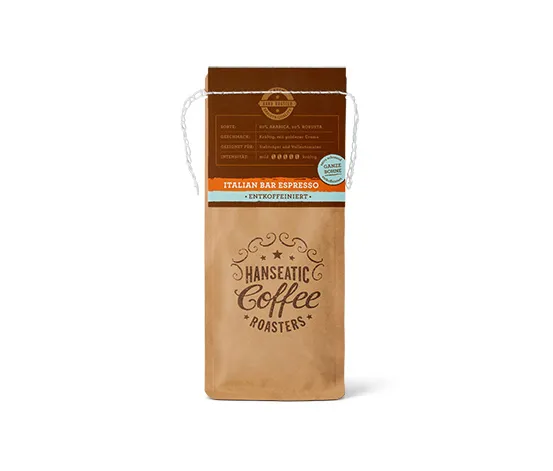 Hanseatic  - Italian Bar Espresso, entkoffeiniert - 250 g Ganze Bohne