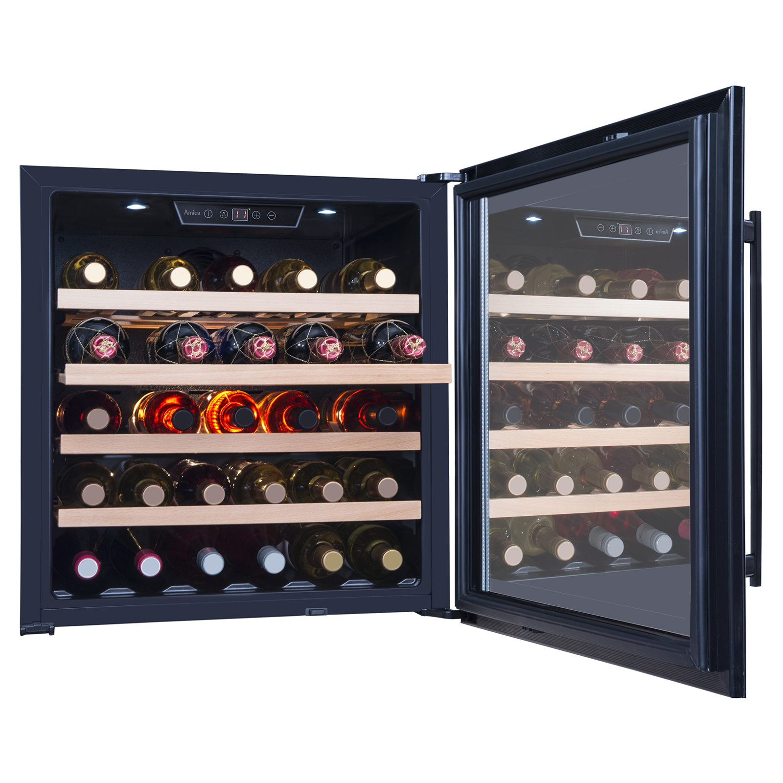 AMICA Einbau-Weintemperierschrank WK 341 210 S - schwarz - G