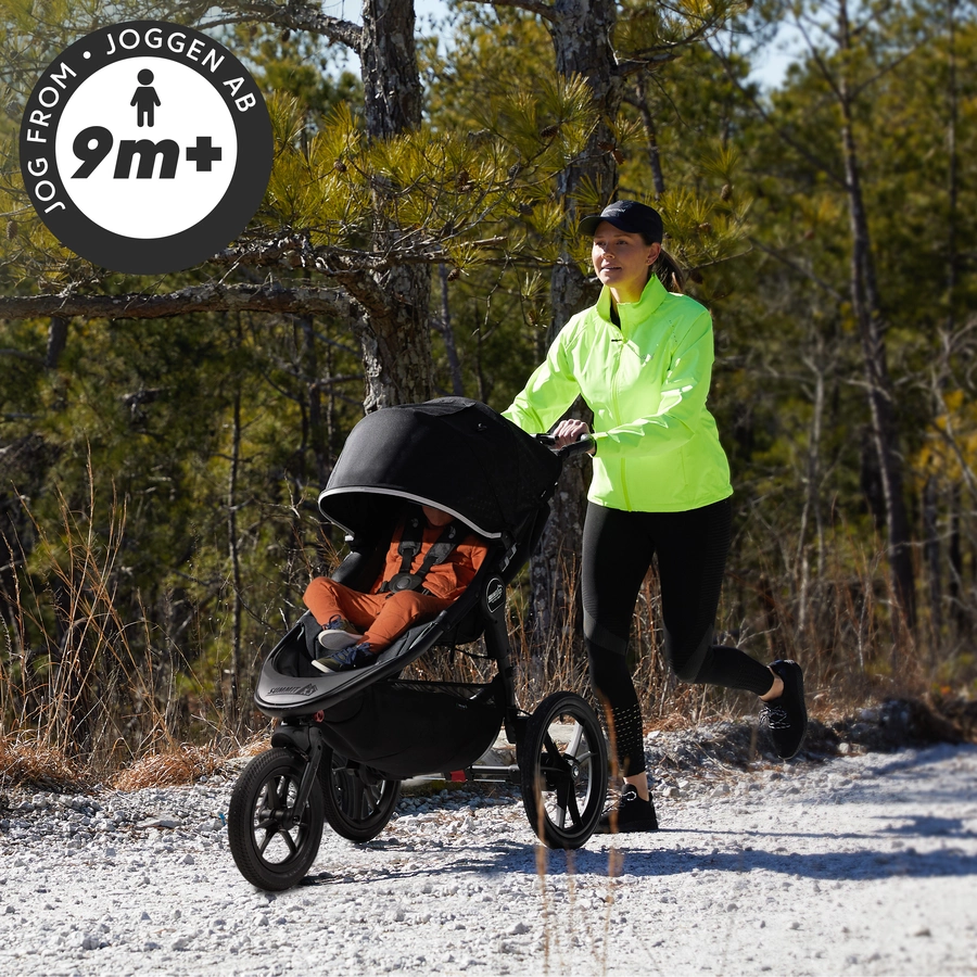 baby jogger Kombi-Kinderwagen Summit X3 Midnight Black inklusive Babywanne Deluxe 2 und Wetterschutz