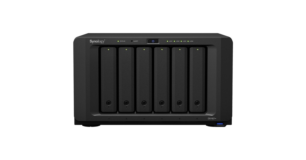 SynologyDiskStation DS1621+ nas  (Zwart, 4x LAN, 3x USB-A 3.2 (5 Gbit/s))
