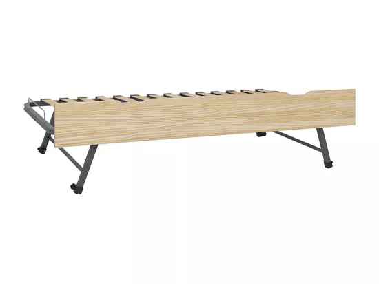 Sommier gigogne avec façade 2 mains 80x200 cm bois massif bois naturel MAKURIA