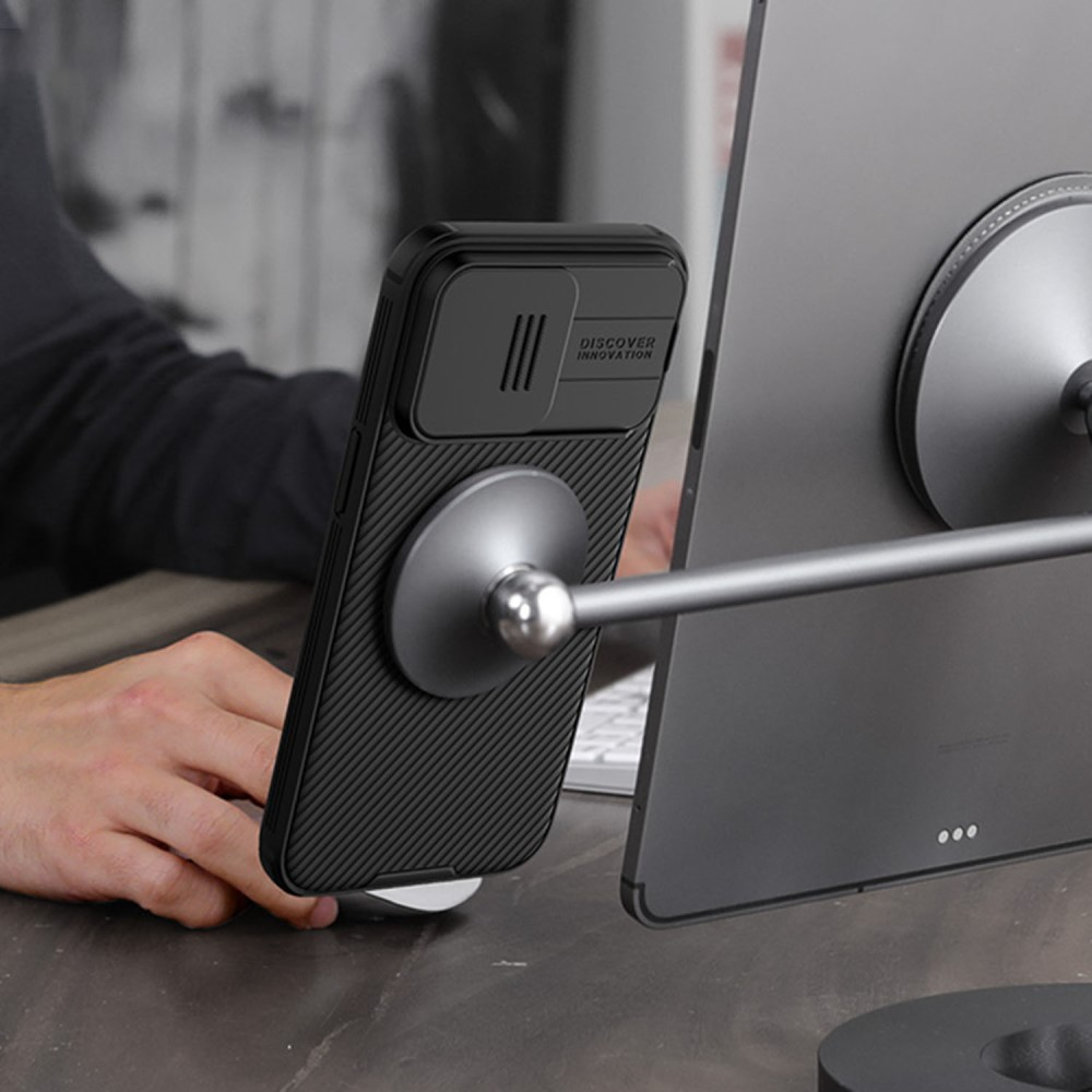 iPhone 15 Pro MagSafe Schutz Hülle Cam-Slider Kameraschutz - Schwarz