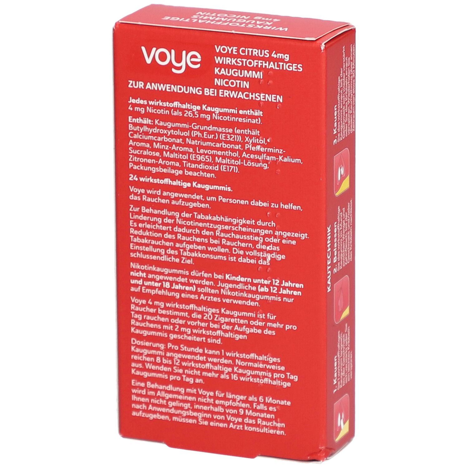Voye Citrus4 mg wirkstoffhaltiges Kaugummi