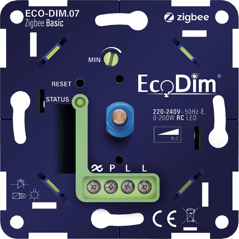 Eco-Dim.07 Led dimmer Zigbee Basic druk/draai 0-200W (RC)