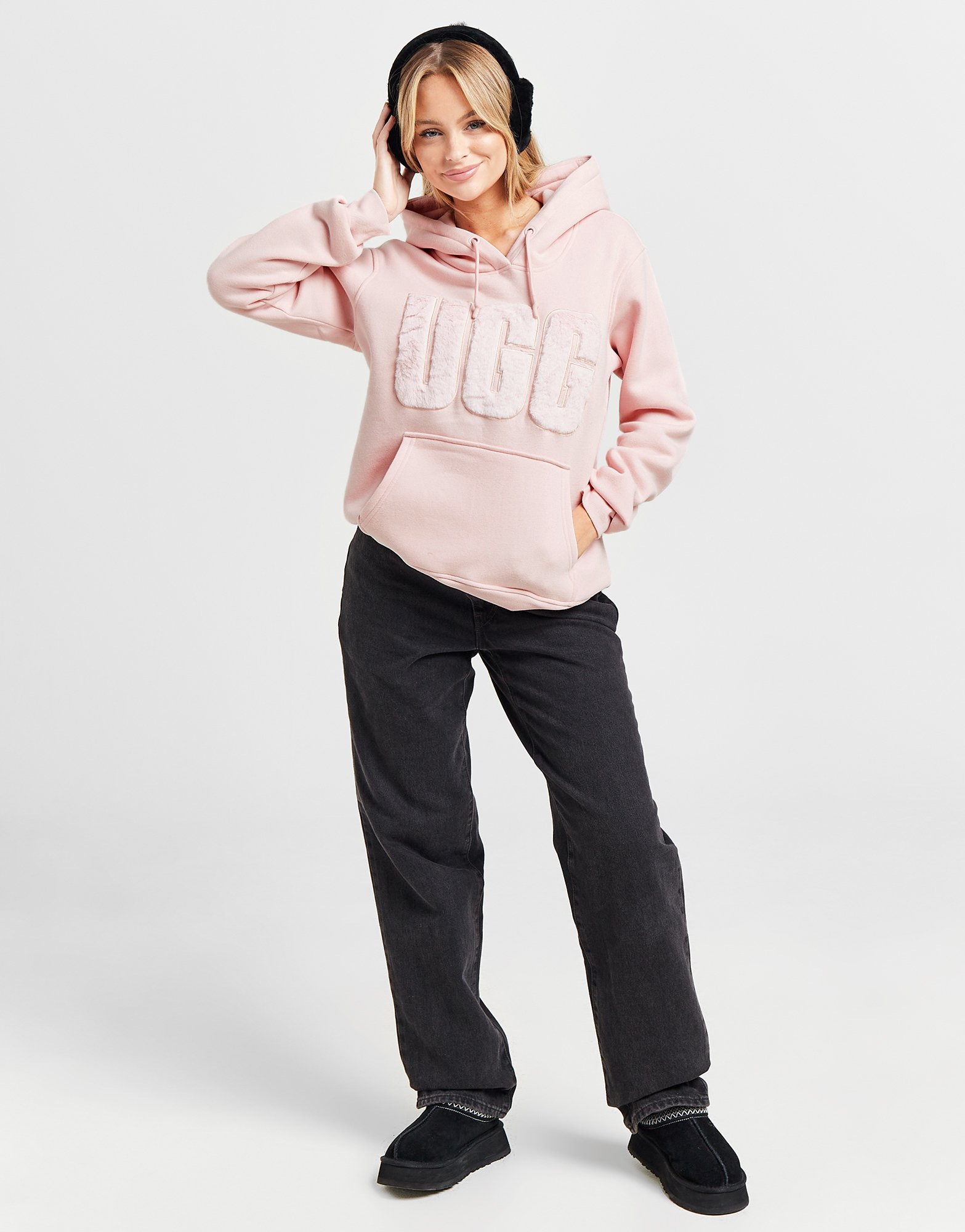 UGG Sweat à Capuche Fuzzy Logo Femme