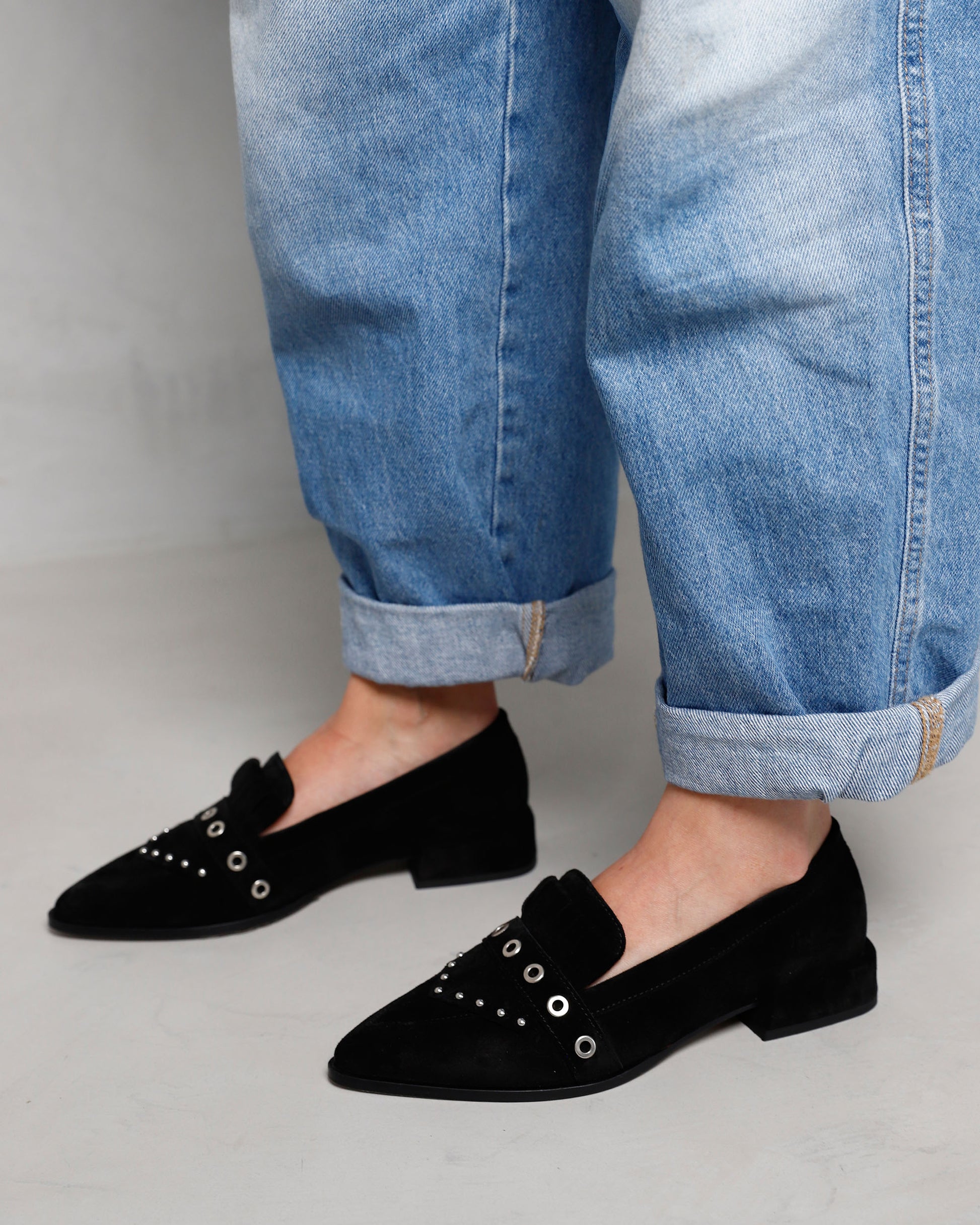 VIA VAI zwarte dames loafers Jazz Emily