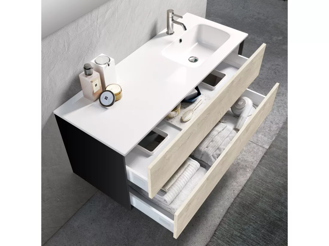 Ensemble de salle de bain vasque DX 4 pièces IGEA chêne alaska