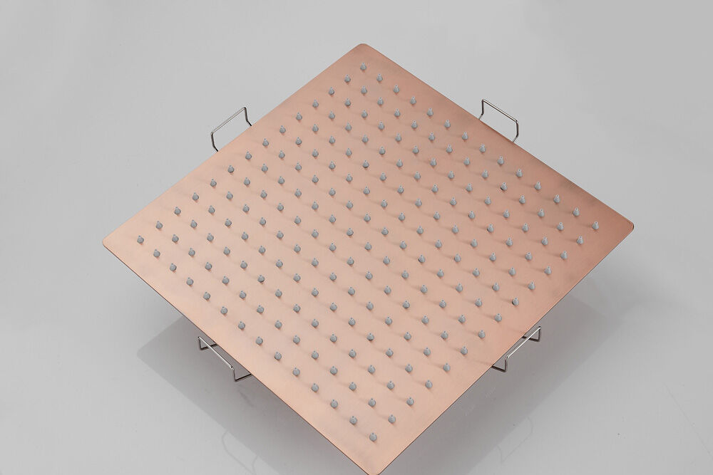 Saniclear Cube Pro inbouw regendouche met inbouw douchekop 30x30cm, glijstang en staafhanddouche geborsteld koper
