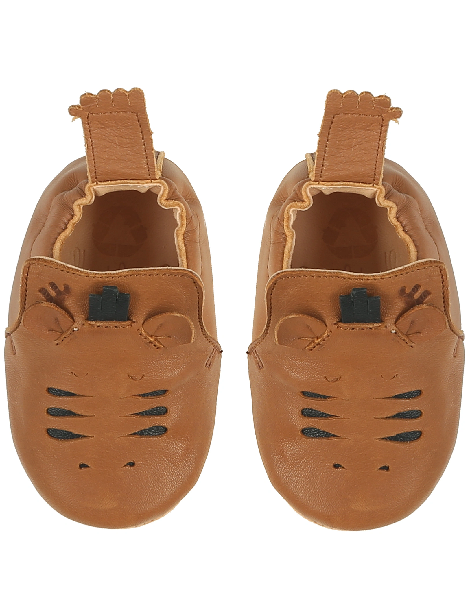 Krabbelschuhe BLUBLU ZEBRA in camel