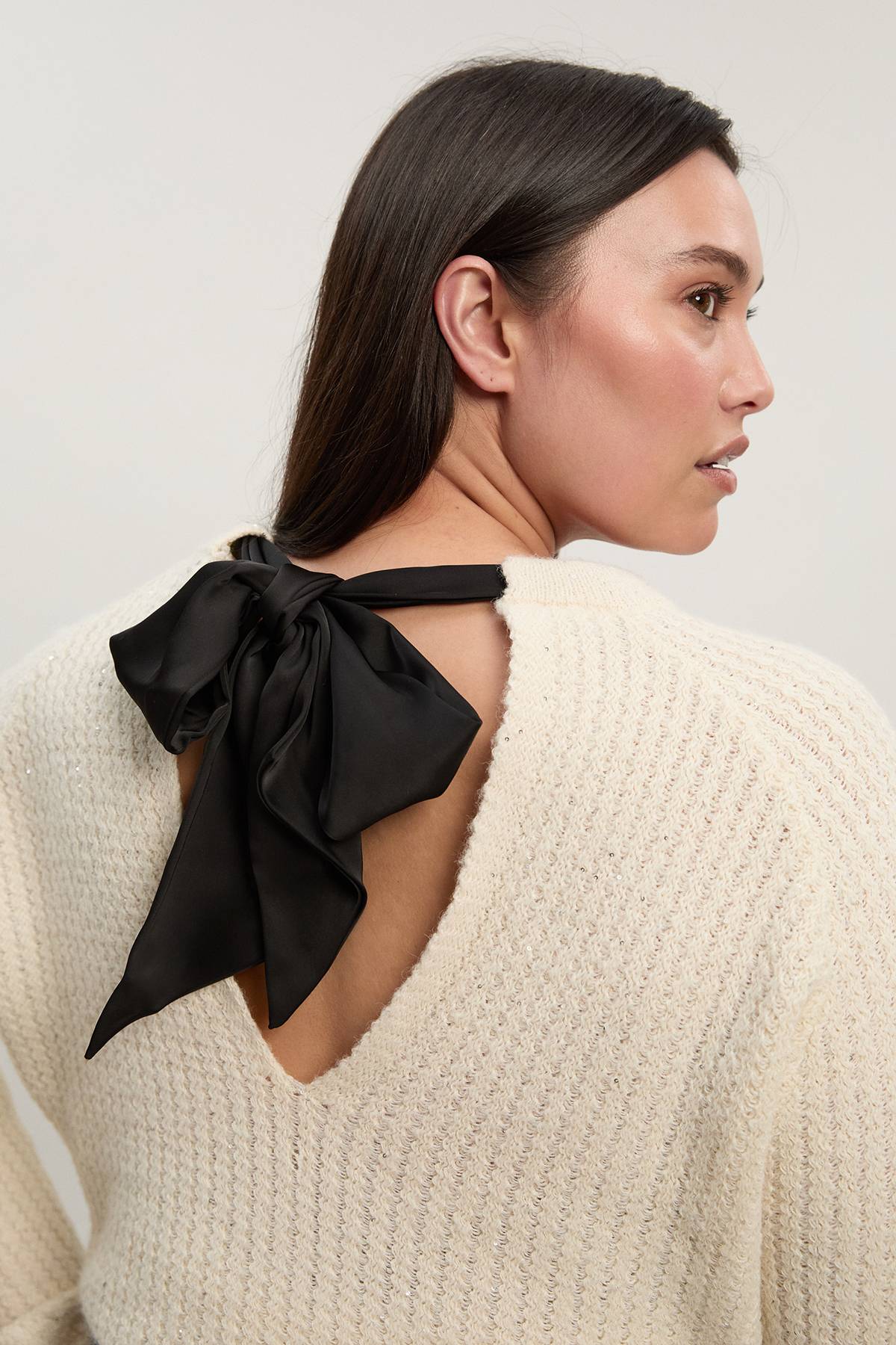 KarenMillen synthétiquell Grande Taille à Sequins Tricot avec Nœud