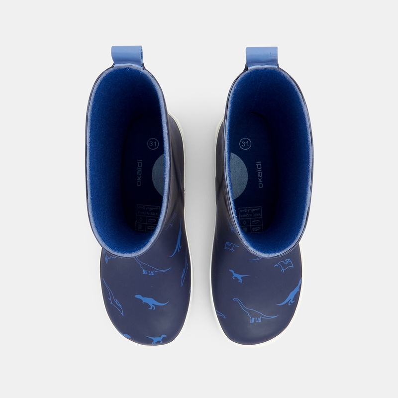 Bottes de pluie impression dinosaures bleues garçon