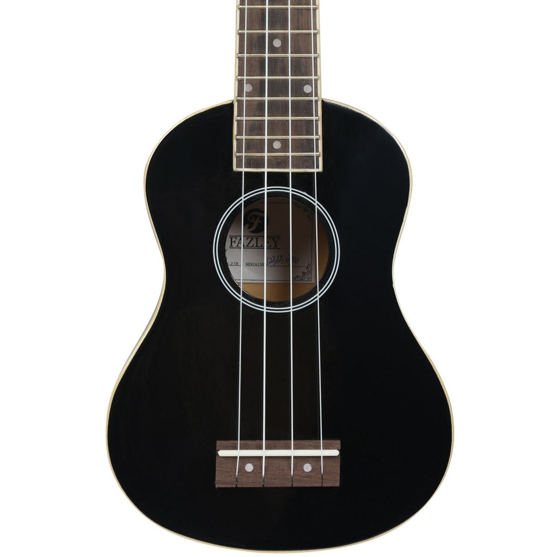 Fazley K21B-W sopraan ukelele zwart