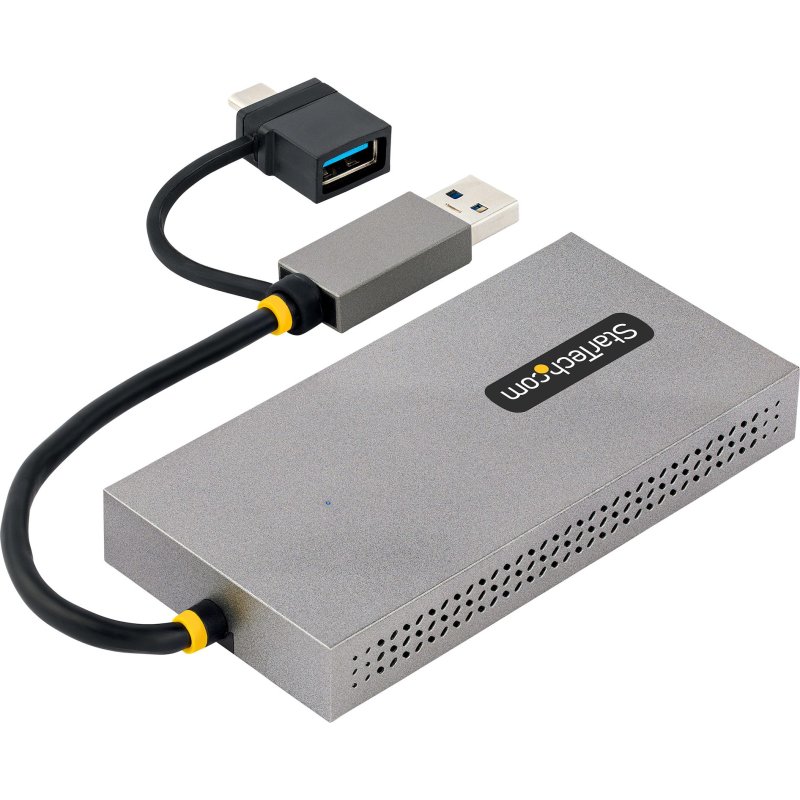 StarTech.com Adaptateur USB vers Double HDMI - USB A/C vers 2 Écrans HDMI (1x 4K30Hz, 1x 1080p) - Dongle Intégré USB-A vers C, Câble de 11cm - Adaptateur USB 3.0 vers HDMI - Convertisseur USB HDMI, Windows/MacOS