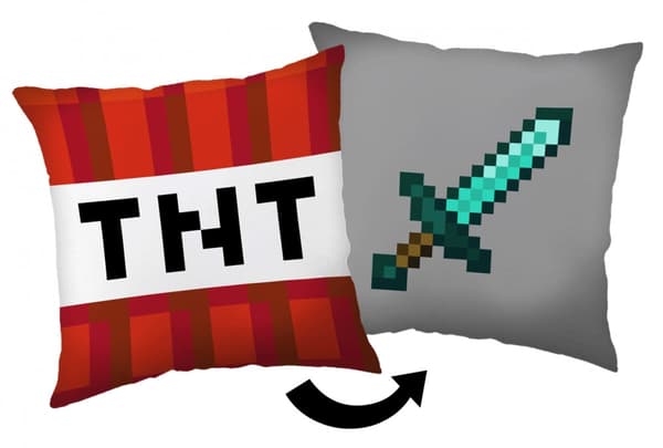 Dekorativ kudde Minecraft TNT Sword 40x40 cm