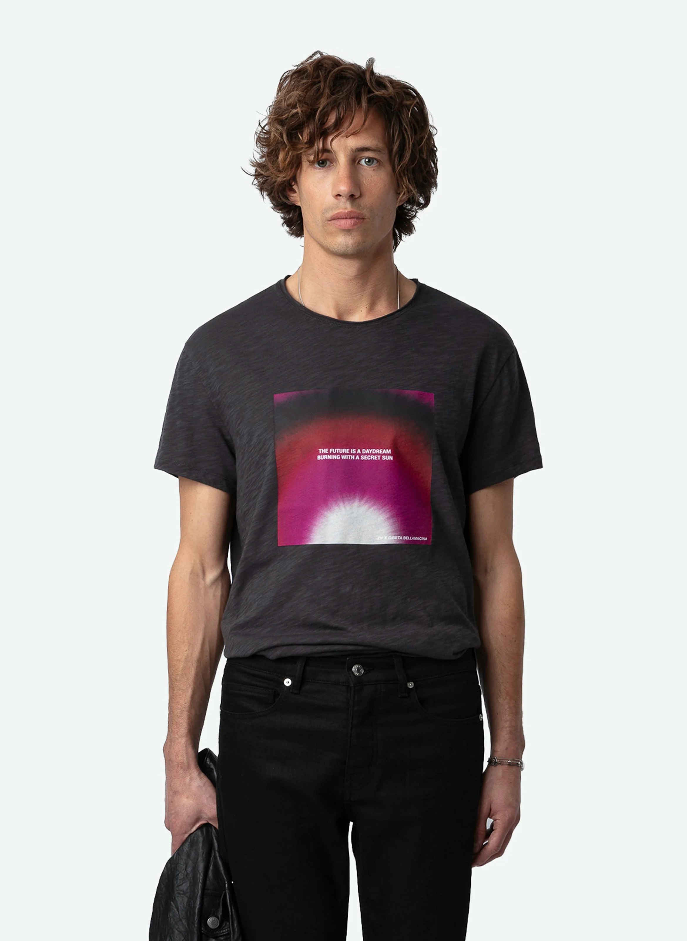TOBY - Tee-shirt imprimé en coton bio | Gris
