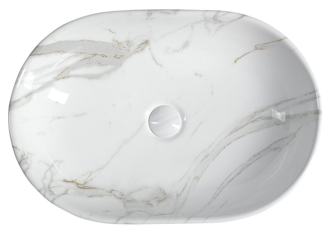 Sapho Dalma keramische waskom marmer structuur 59x42x14cm