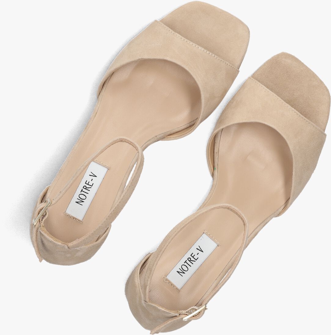 beige notre-v sandalen met hak 46654