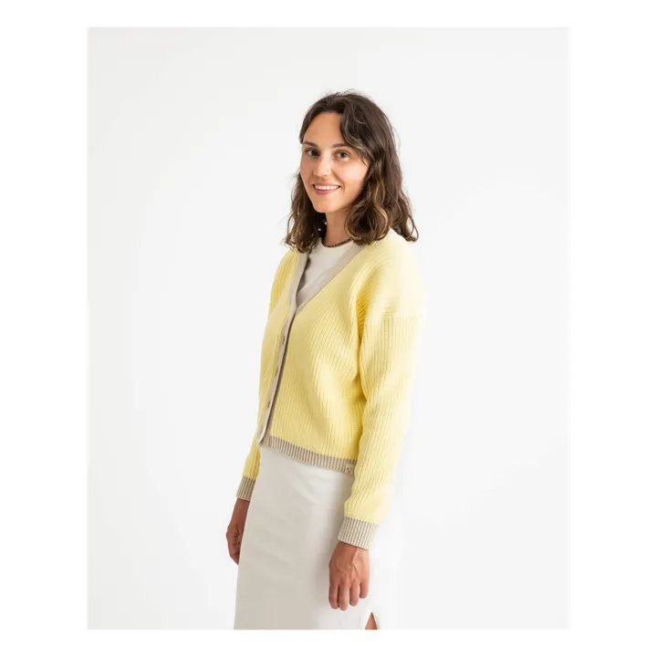 Matona Cardigan Color Block Coton Bio | Jaune