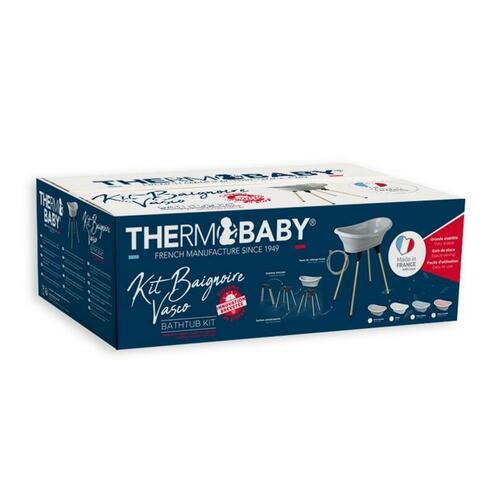 Kit Baignoire Vasco Gris Charme : Baignoire + Pieds + Tuyau de vidange - THERMOBABY