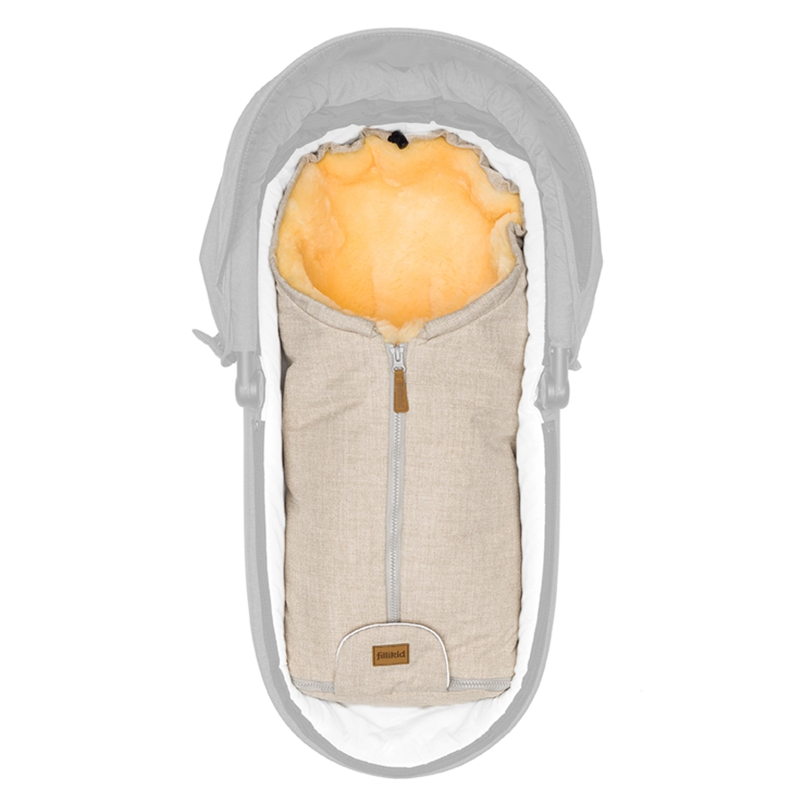 fillikid Winterfußsack Pamir für Babyschale Echtfell Sand Melange