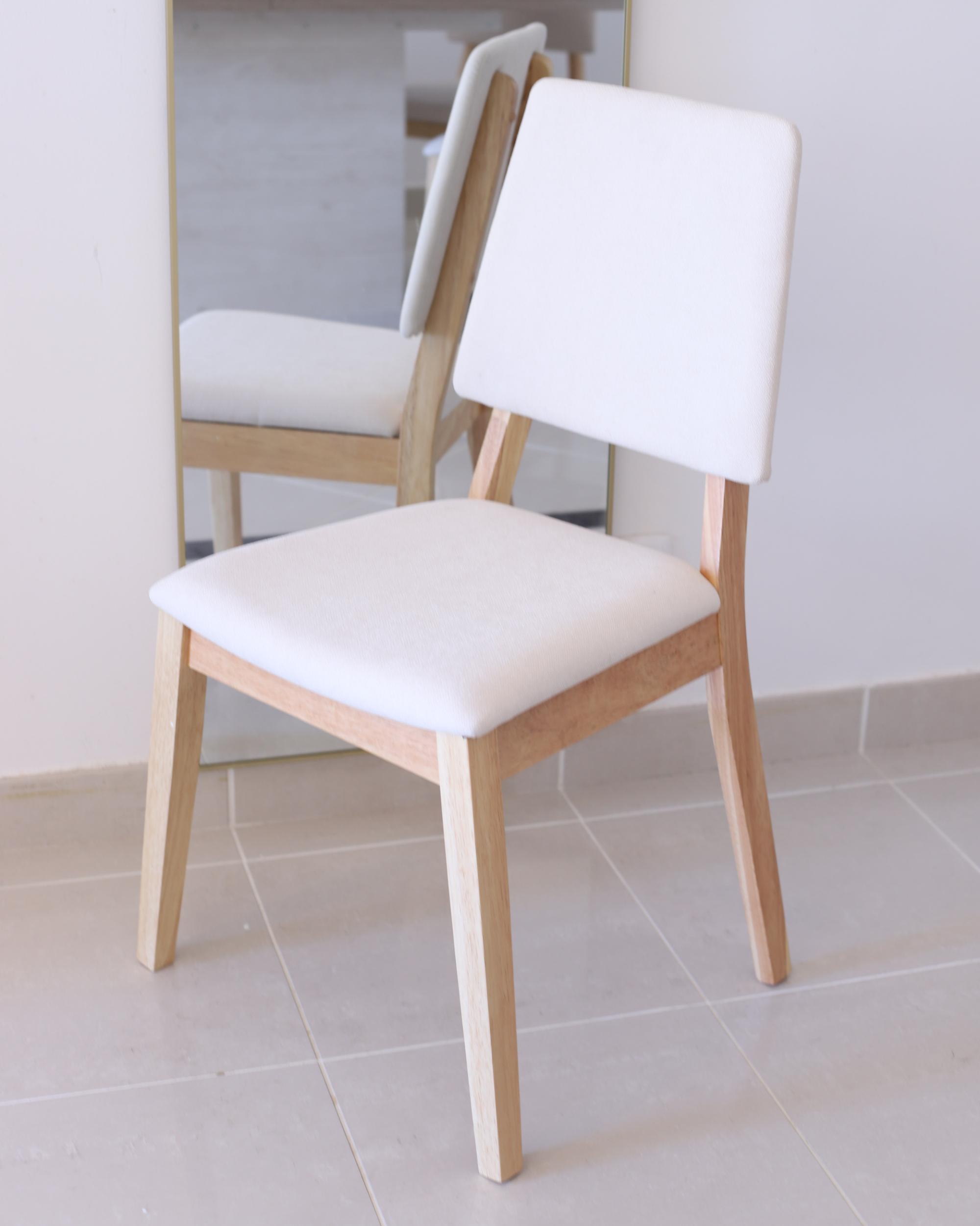 Set van 2 eetkamerstoelen MERRILL Hout Lichtbeige