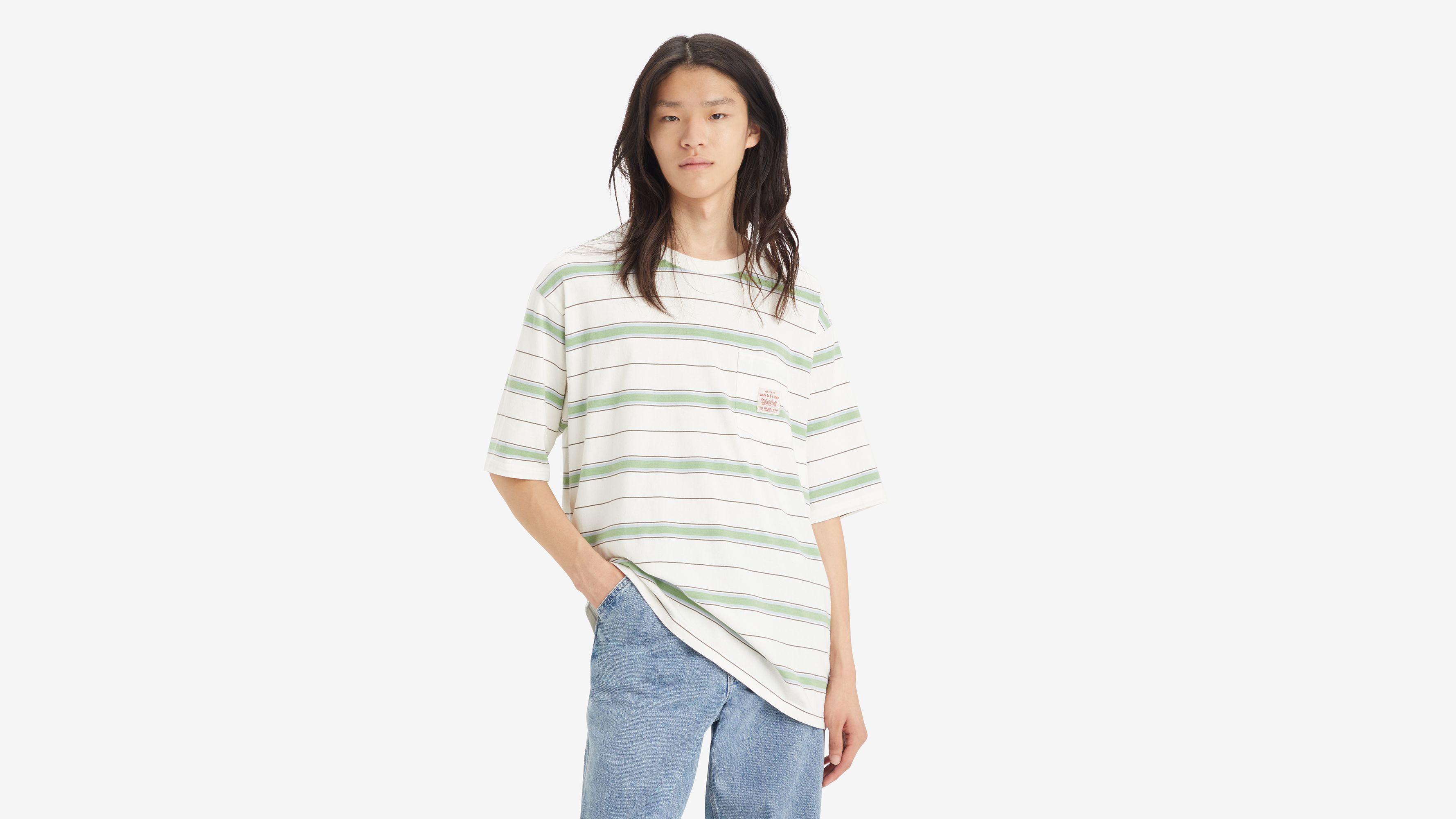 T-shirt Workwear - Stanlee Stripe Egret - Multicolore