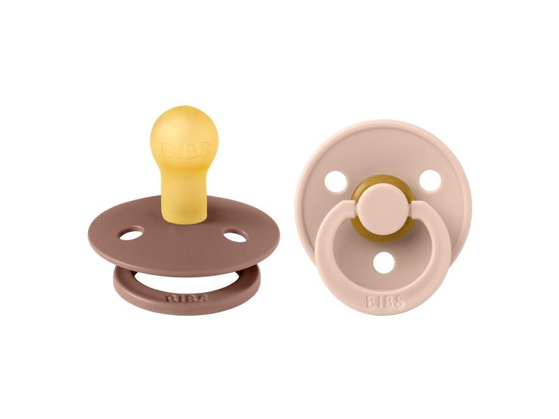 Bibs Nuggi rund Latex 2er Set Woodchuck/Blush 12-18 Mt. Doppelpack Schnuller für Babys