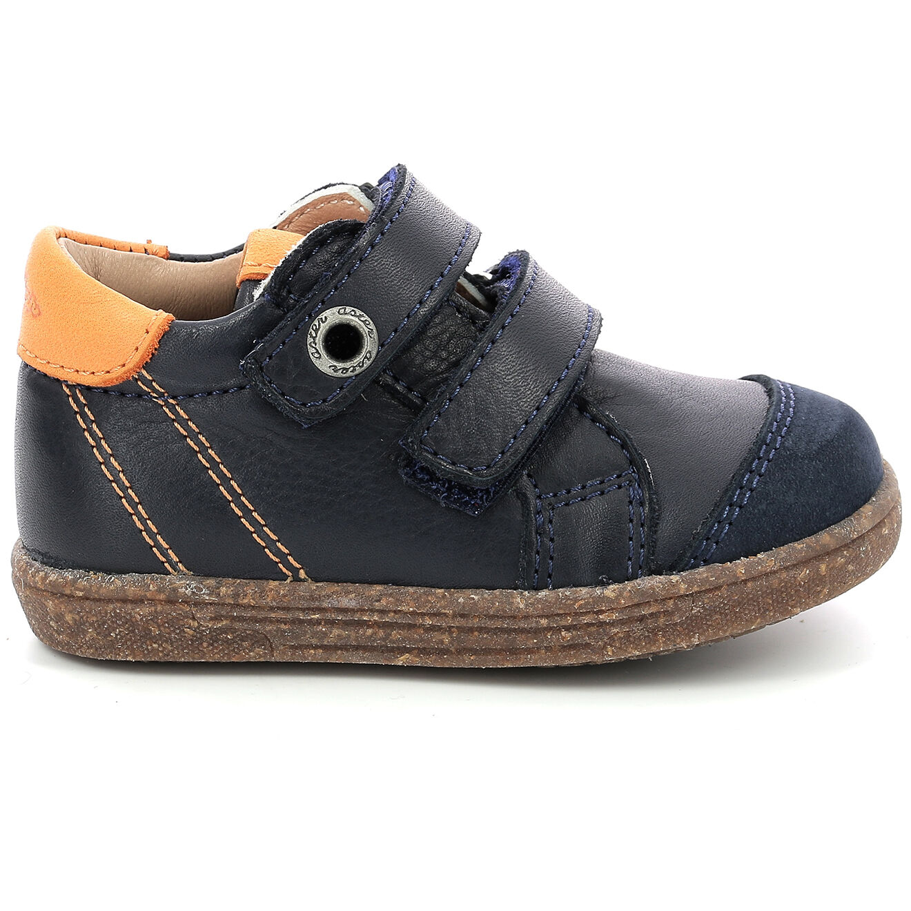 Aster Sneakers Hautes en Cuir Washan marine/orange