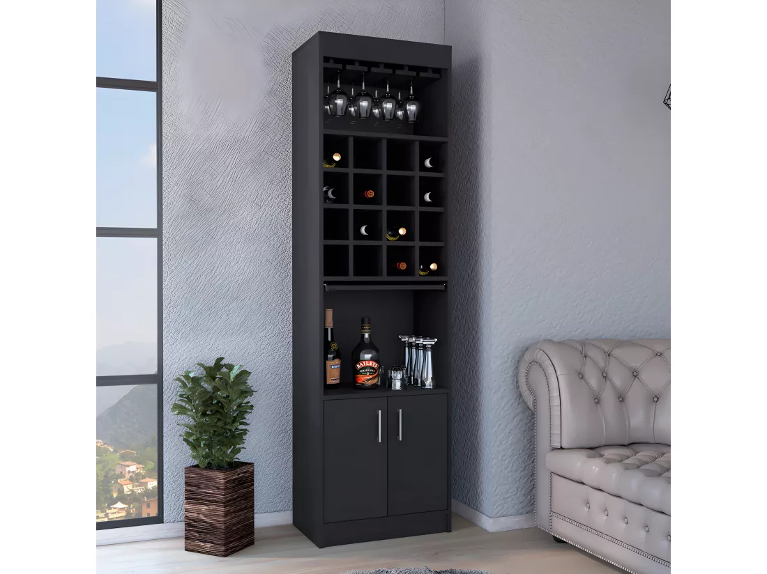 Kava Beijing Bar Cabbage avec table extensible, 180 cm à x 34 cm P x 51 cm et Wengue