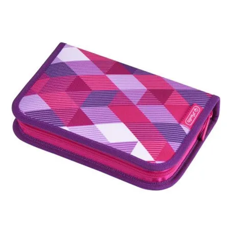 Herlitz Motion Plus Schulrucksackset Pink Cubes, 4-teilig