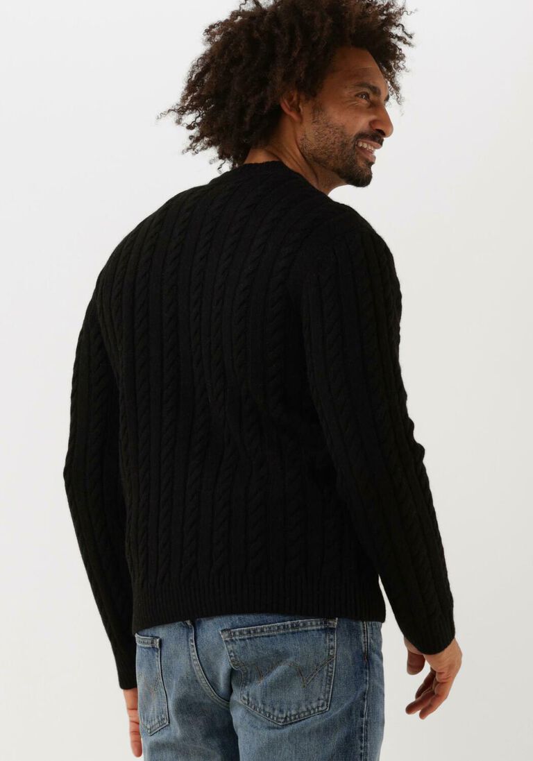EDWIN zwarte edwin trui twisted crew neck sweater