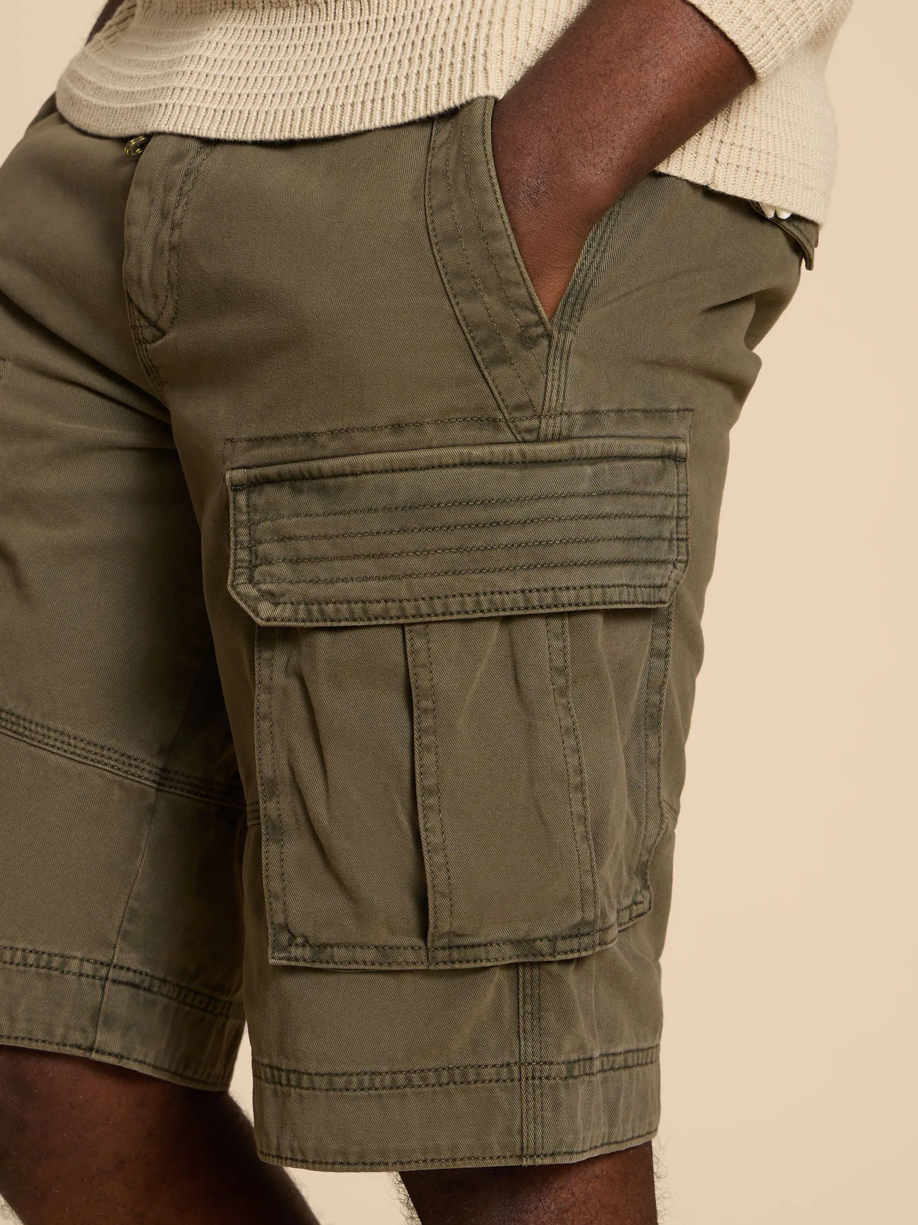 Groen - White Stuff 100% katoenen Halsall cargoshorts