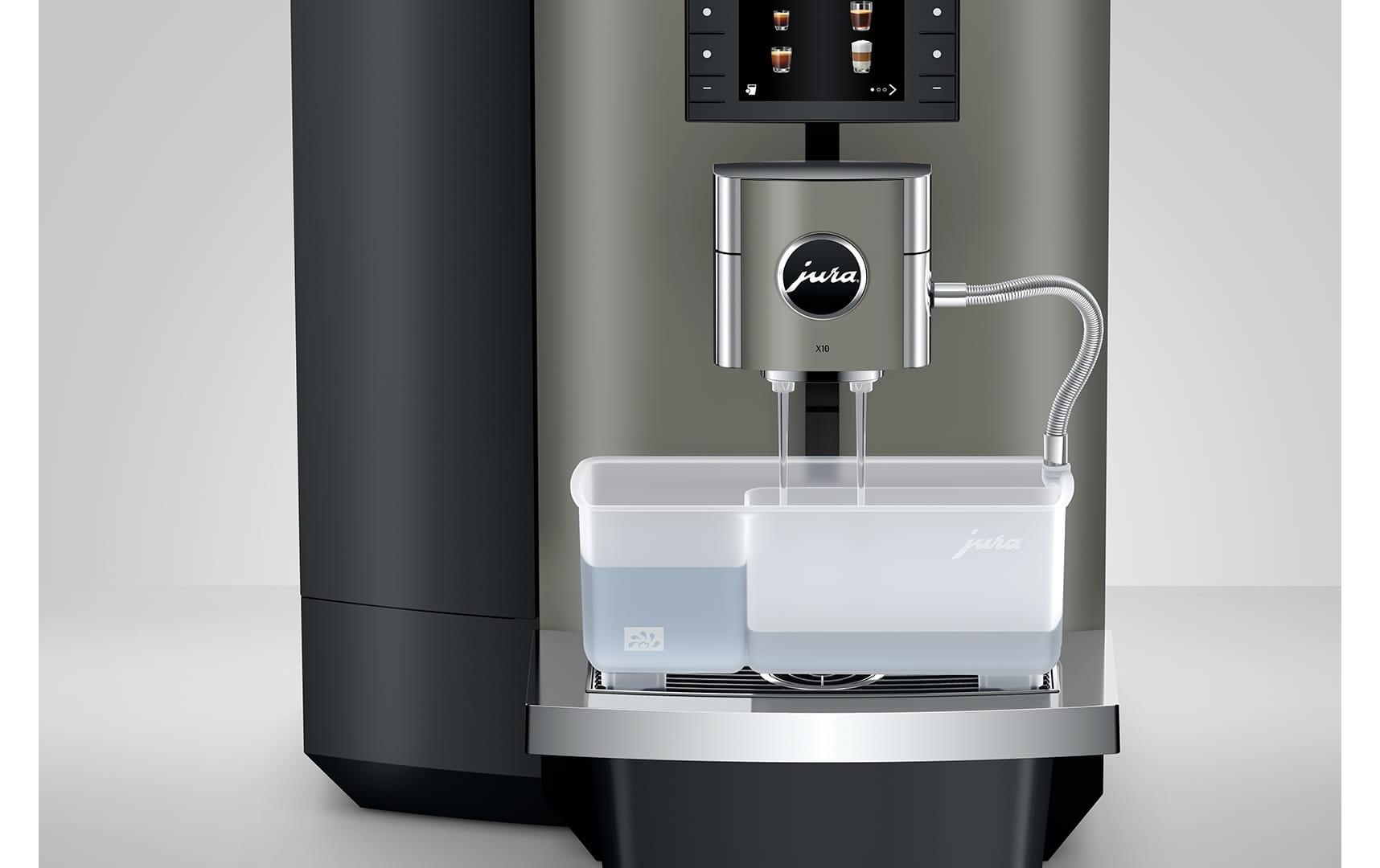 Kaffeevollautomat X10 Dark Inox (SA)<br>Kompakter Kaffeevollautomat mit 35 Kaffeespezialitäten und One-Touch-Lungo-Funktion