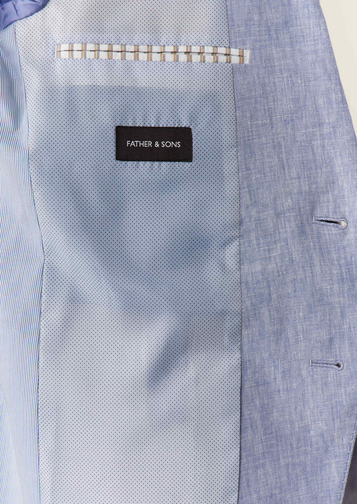 Veste coordonnable Regular en lin uni bleu ciel